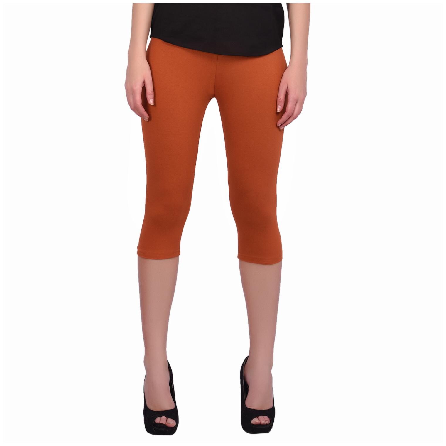 

Robinbosky premium Cotton Lycra stretchable Women Brown Color Capri Leggings