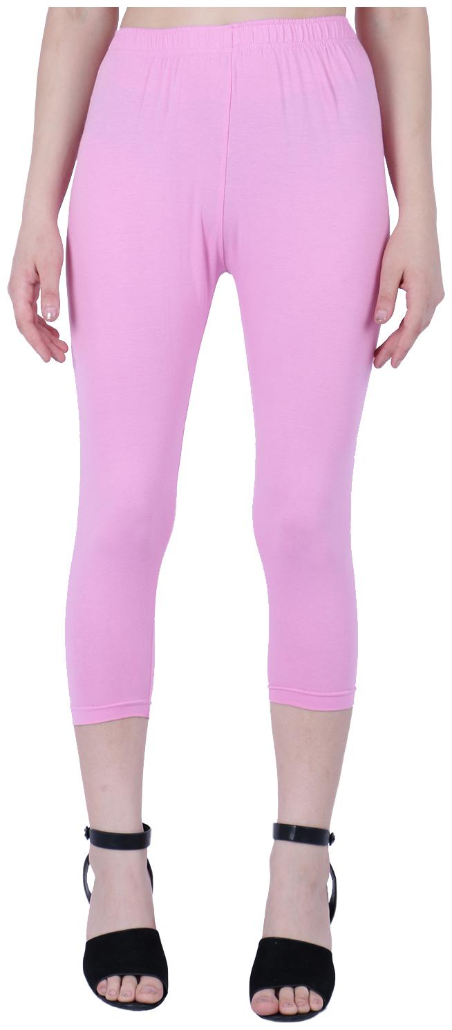 

Robinbosky premium Cotton Lycra stretchable Womens Pink Color Capri Leggings