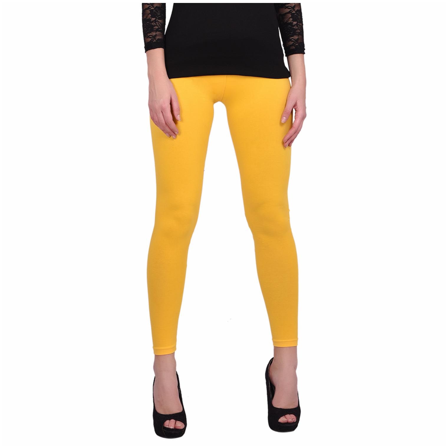 

Robinbosky Women Cotton Leggings -Yellow