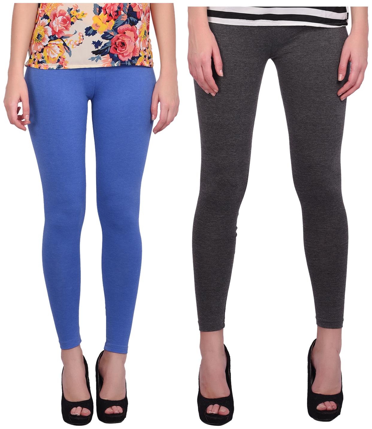 

Robinbosky Women Cotton Leggings Blue Grey