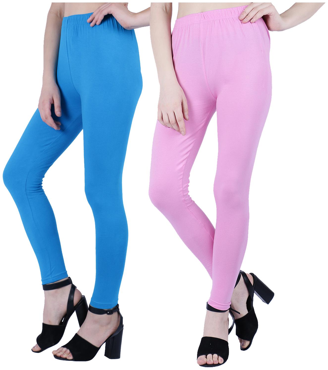

Robinbosky Women Cotton Leggings Blue Pink