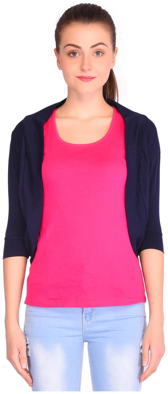 

Robinbosky Women Cotton Shrug Navy Blue