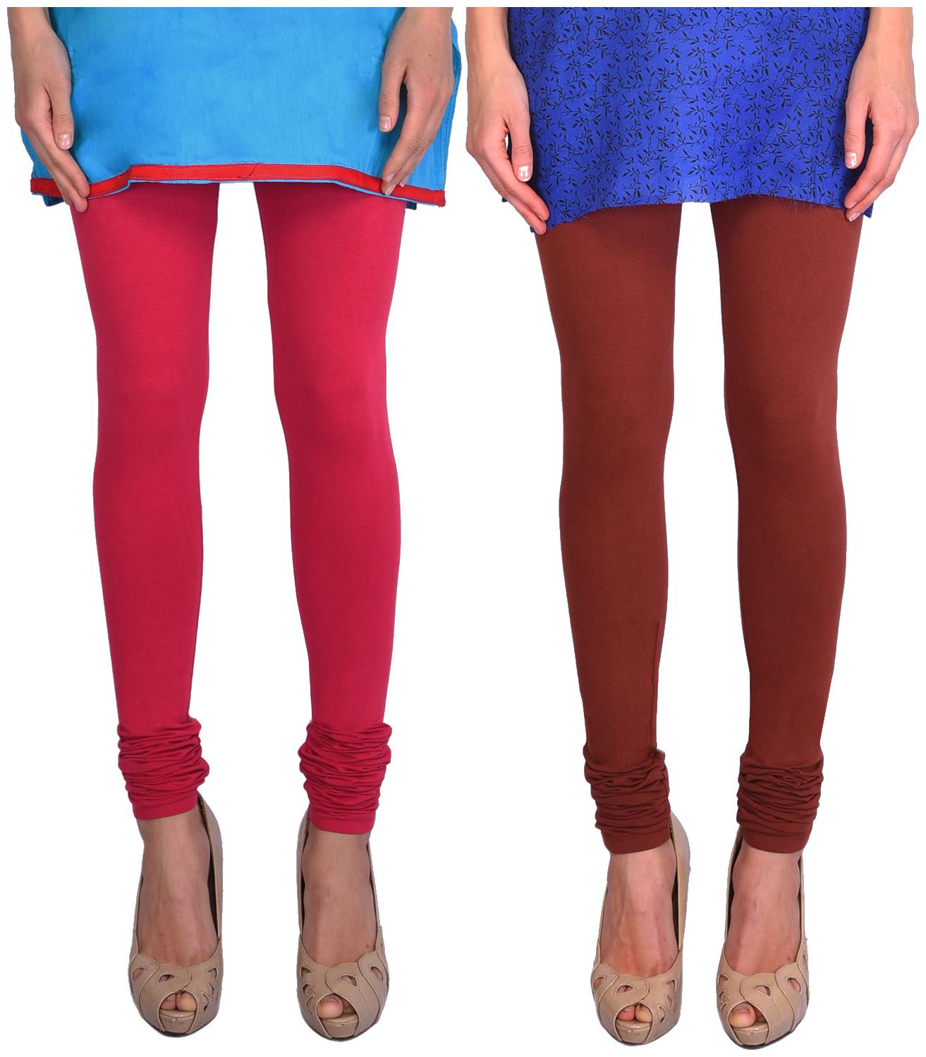 

Robinbosky Women Churidar Leggings Maroon And Red Value Combo Pack Of 2 (XXL 020 Red And 023 Almonds)