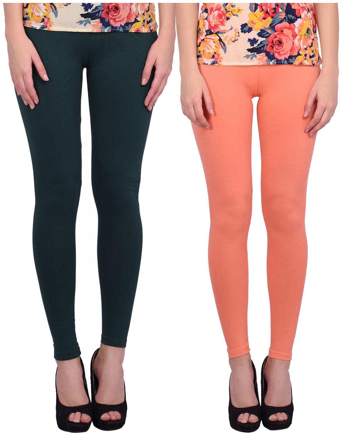 

Robinbosky Women Cotton Leggings Orange Green