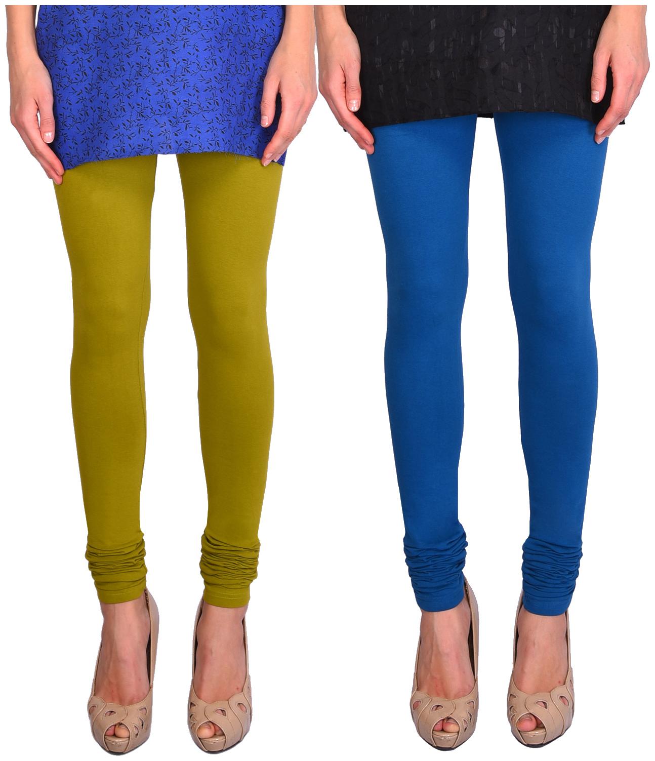 

Robinbosky Women Churidar Leggings Blue And Green Value Combo Pack Of 2 (XXL 021 Liberty Blue And 031 Wood Bine)