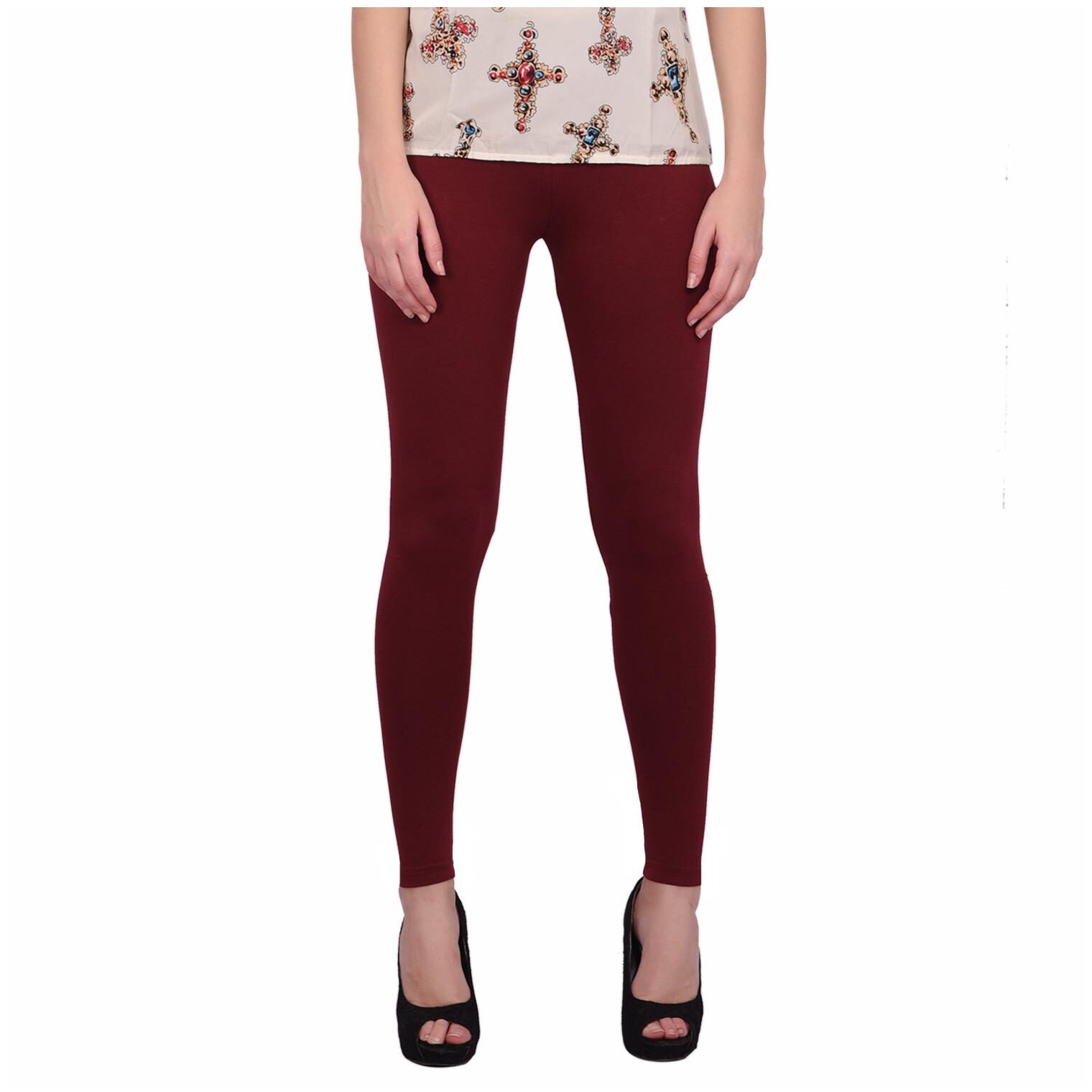 

Robinbosky Women Cotton Leggings -Maroon