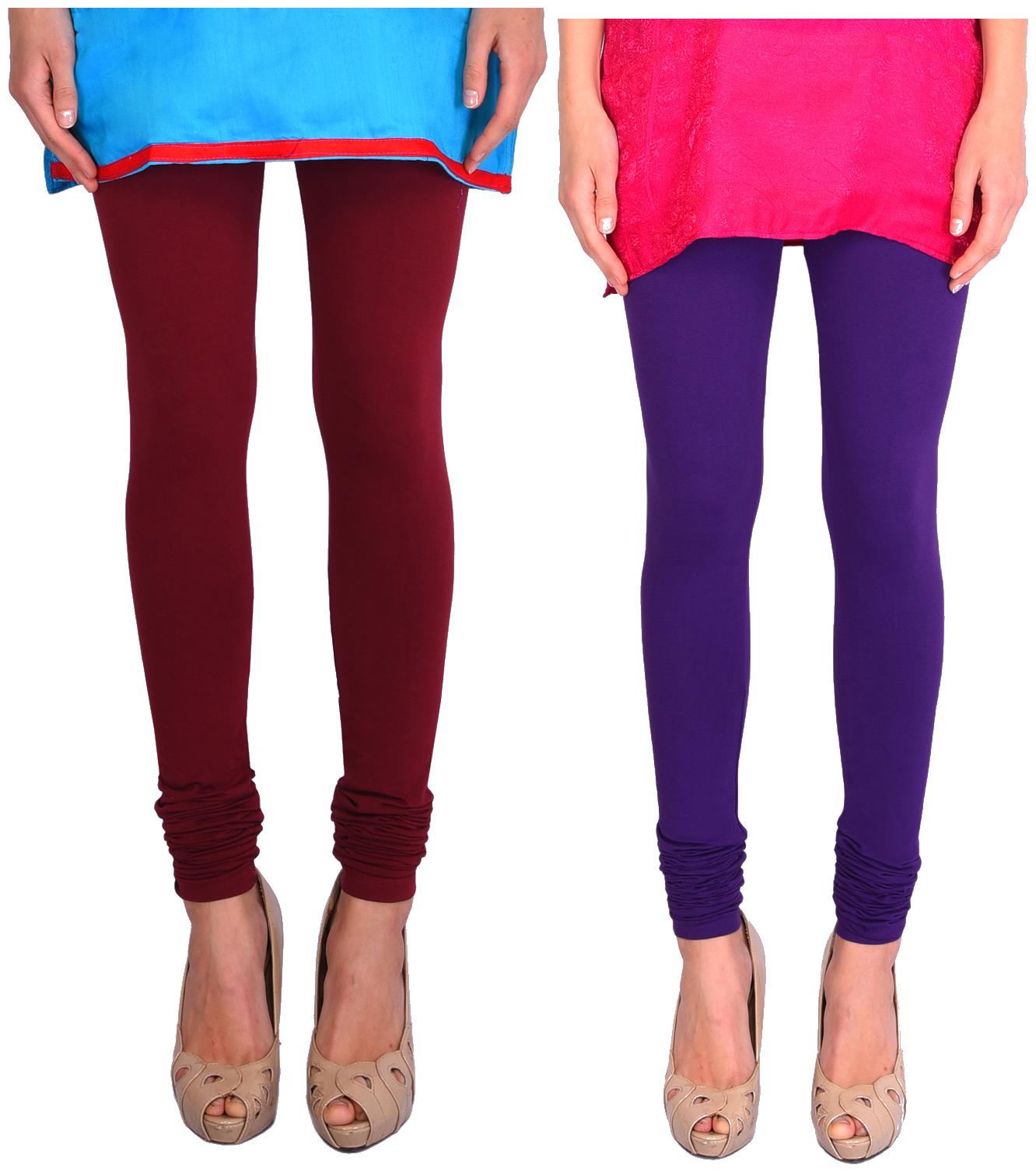 

Robinbosky Women Churidar Leggings Violet And Maroon Value Combo Pack Of 2 (XL 041 Russian Violet And 030 Burgundy)