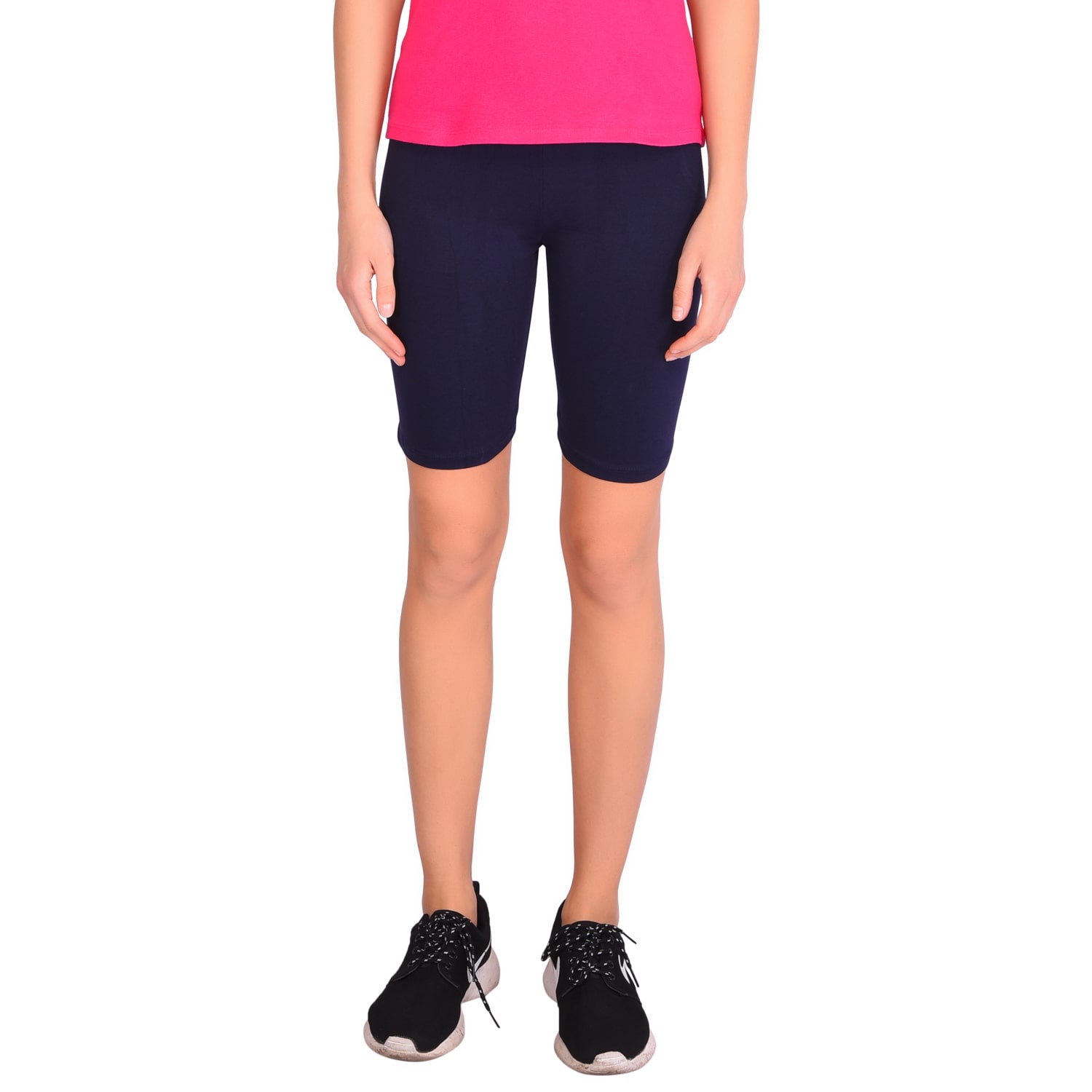 

Robinbosky Women Cotton Solid Sport Shorts Navy Blue