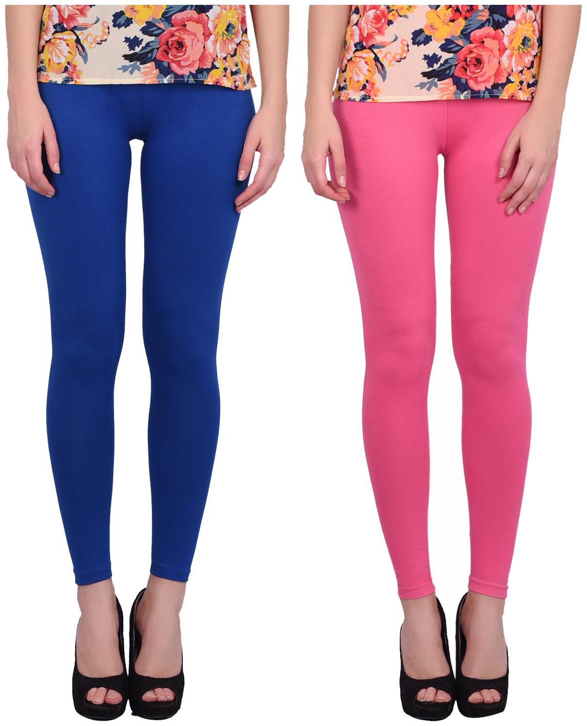

Robinbosky Women Cotton Leggings Blue Pink