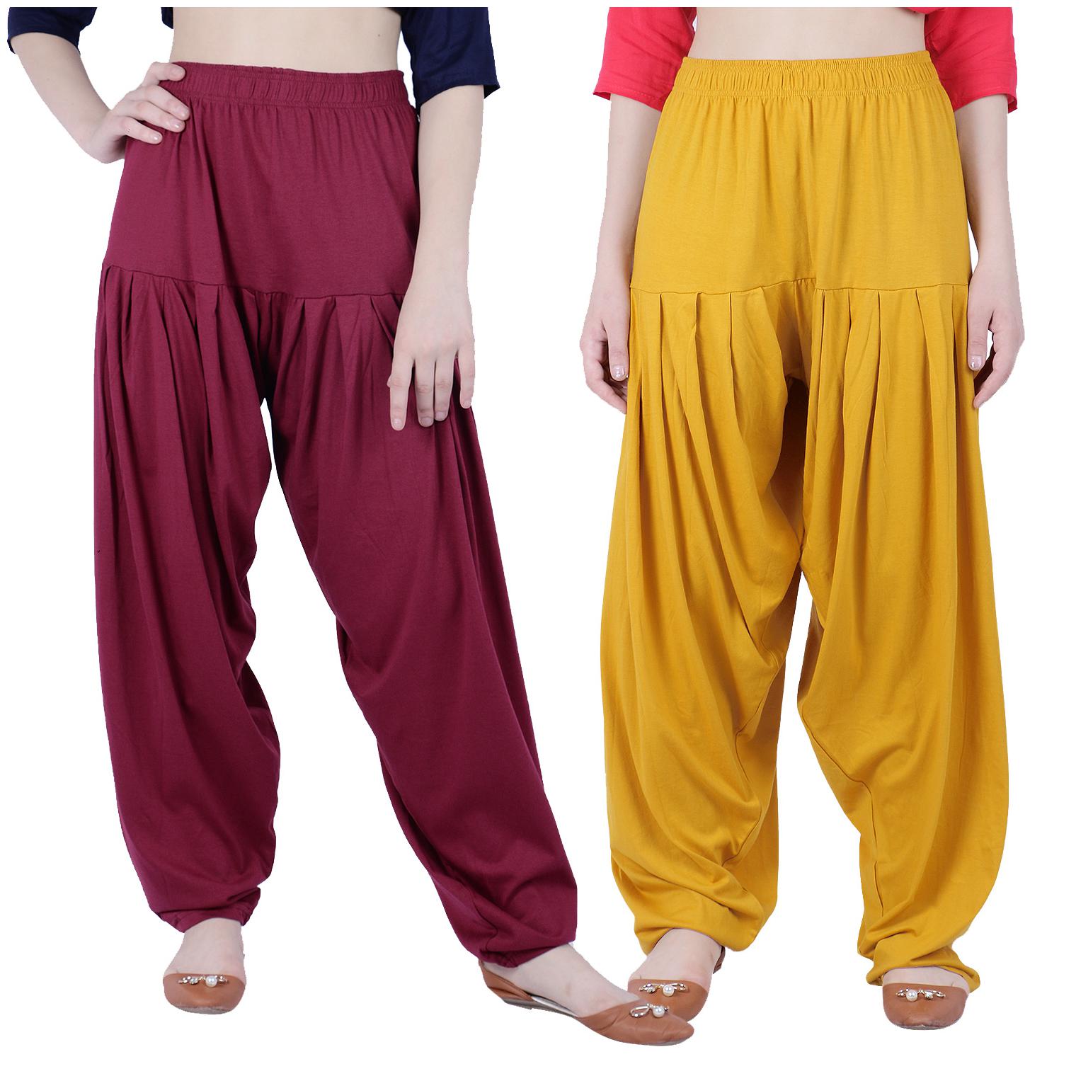 

Robinbosky Cotton Salwar - Yellow Maroon
