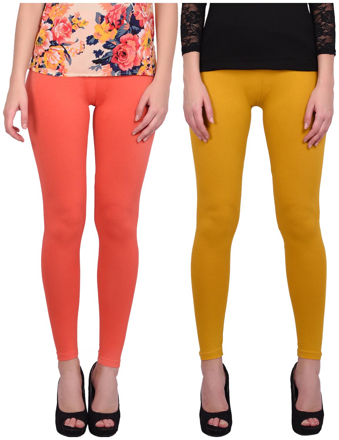 

Robinbosky Women Cotton Leggings Orange Yellow