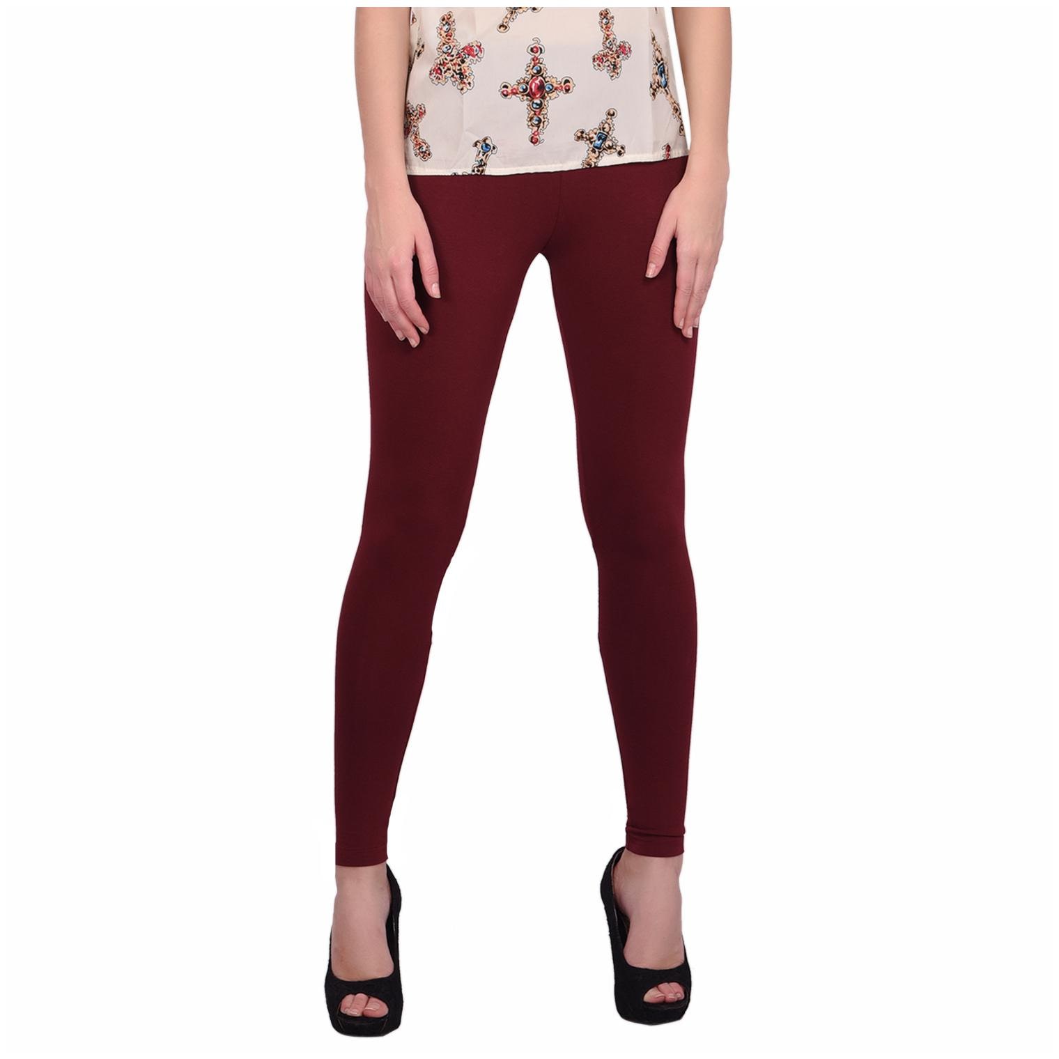 

Robinbosky Women Cotton Leggings -Maroon