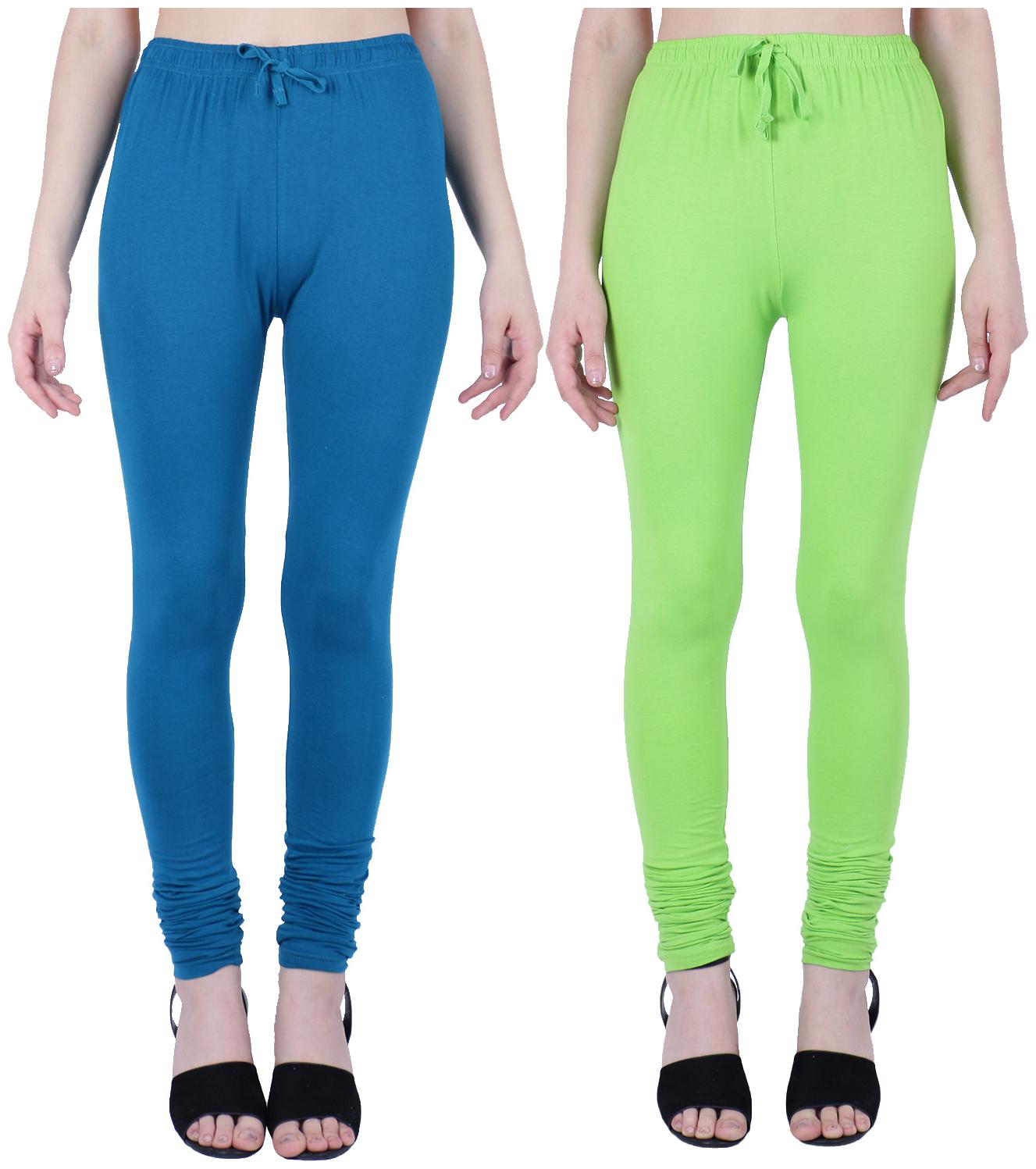

Robinbosky Women Churidar Leggings Blue And Green Value Combo Pack Of 2 (M 057 Atlantic Deep And 059 Green Flash)