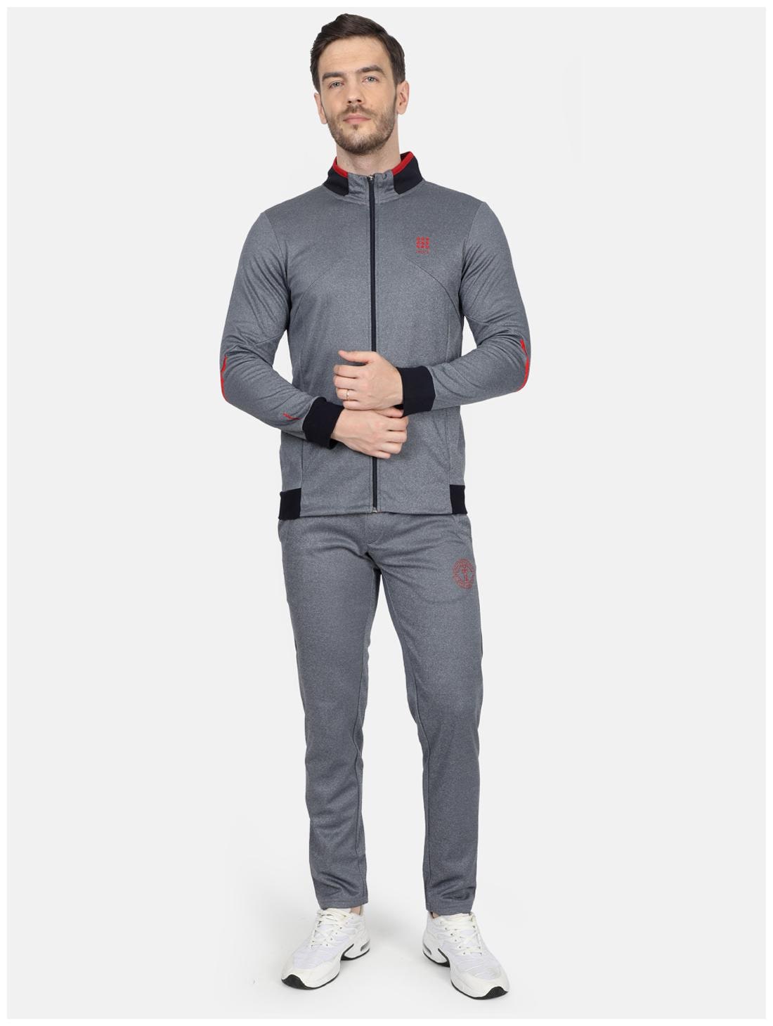 

ROCK IT Men Grey Solid Regular Fit Track Suit