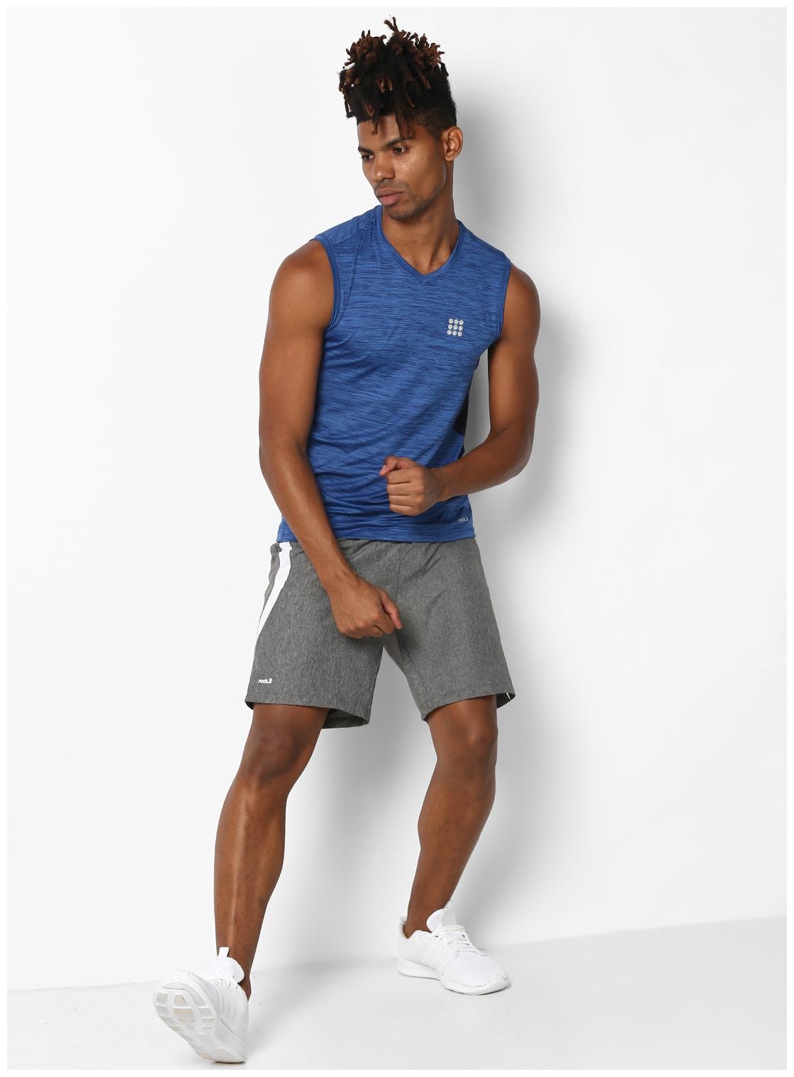 

ROCK IT Men Grey Slim Fit Regular Shorts