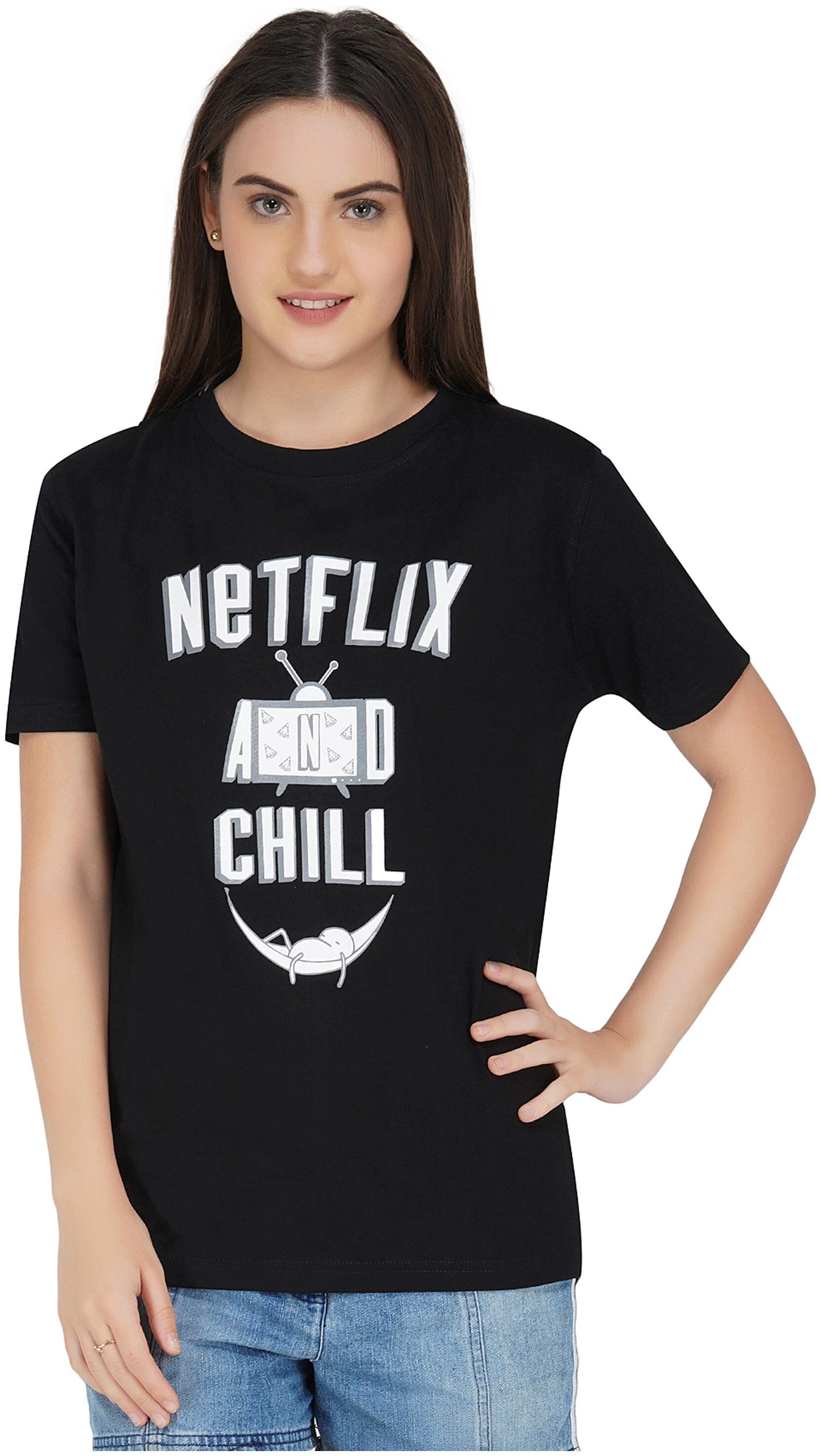 

Rock Paper Scissors Women Black Slim fit Round neck Cotton T shirt