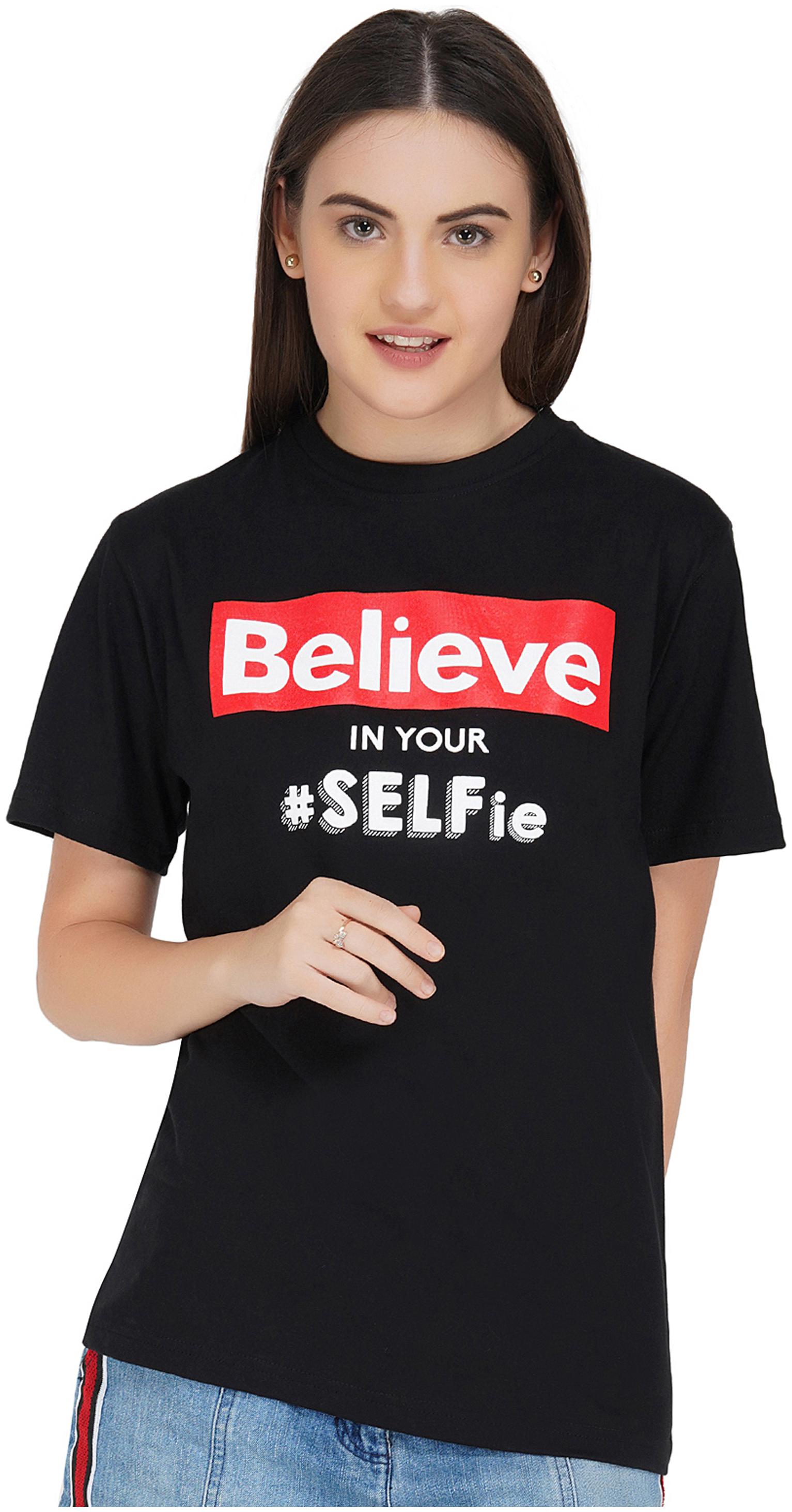 

Rock Paper Scissors Women Black Slim fit Round neck Cotton T shirt