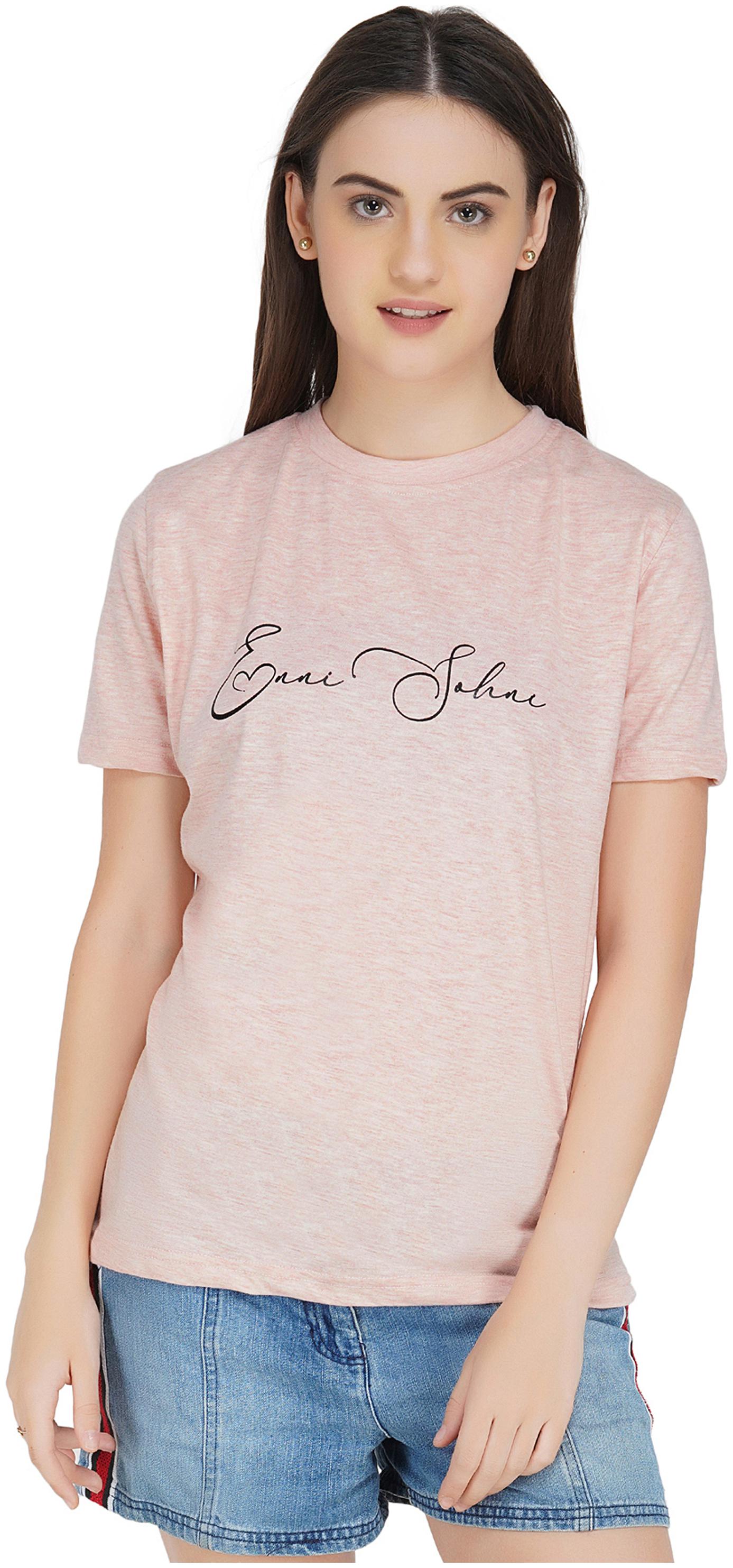 

Rock Paper Scissors Women Pink Slim fit Round neck Cotton T shirt