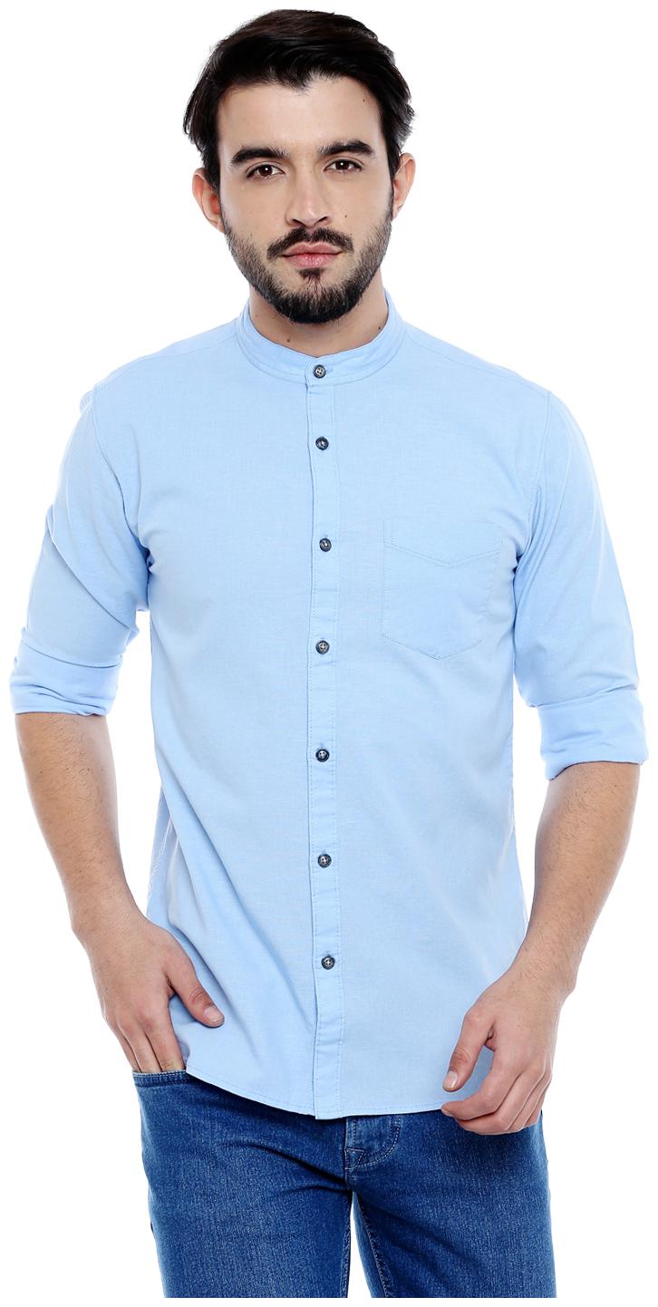 

ROLLER FASHION Men Blue Solid Slim Fit Casual Shirt
