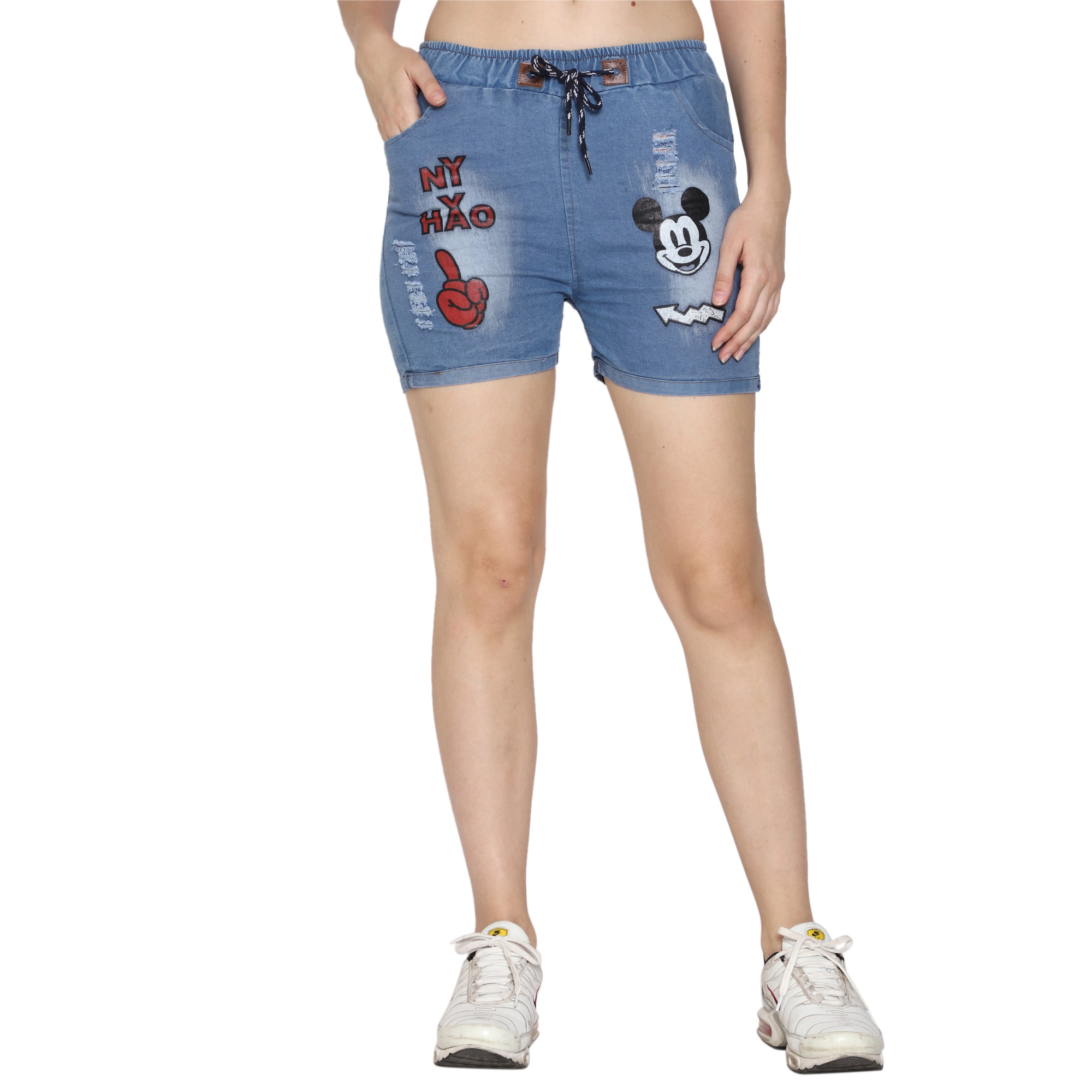 

Romile Women Printed Regular shorts - Blue