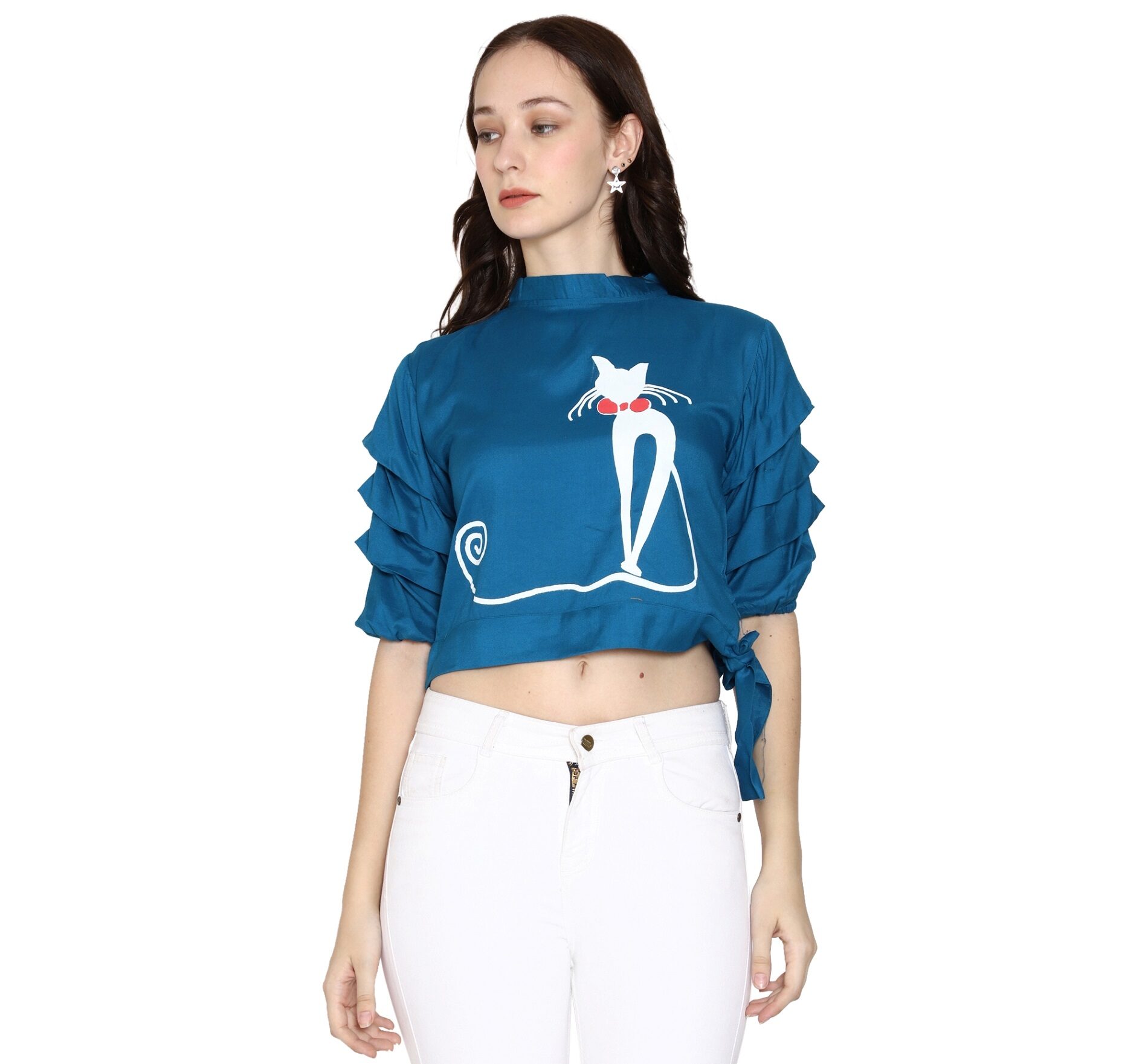 

Romile Women Printed Regular top - Blue