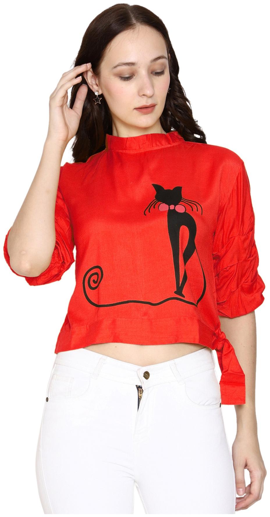 

Romile Women Printed Regular top - Red