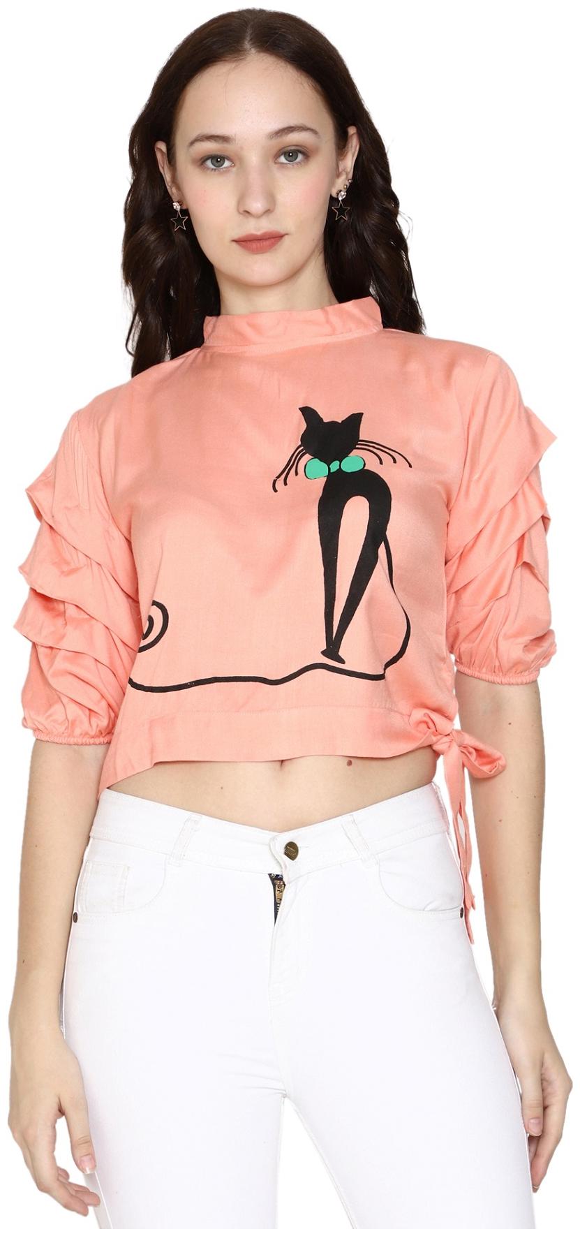 

Romile Women Printed Regular top - Peach