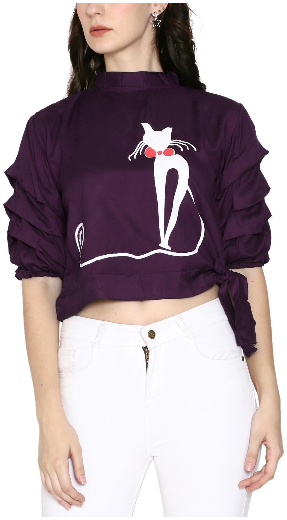 

Romile Women Printed Regular top - Purple