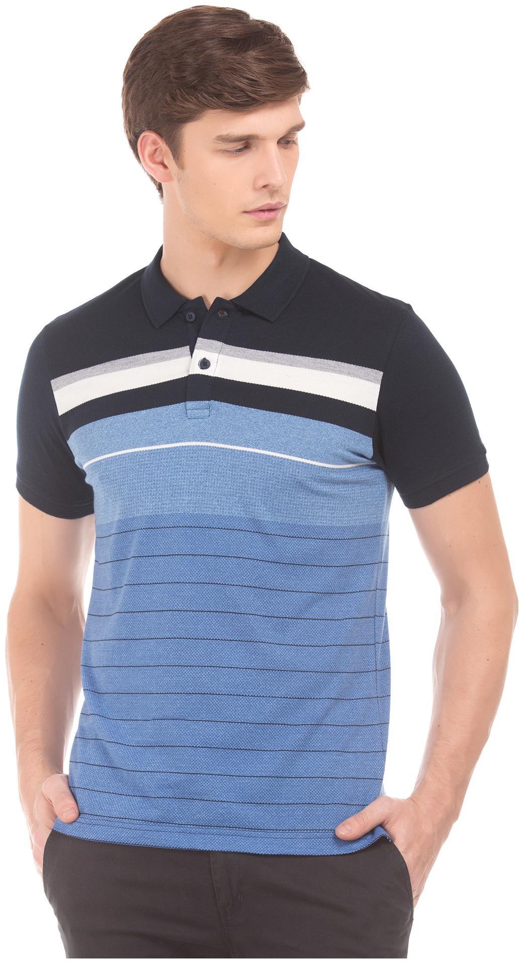 

RUGGERS Men Blue Regular fit Cotton Blend Polo collar T-Shirt - Pack Of 1