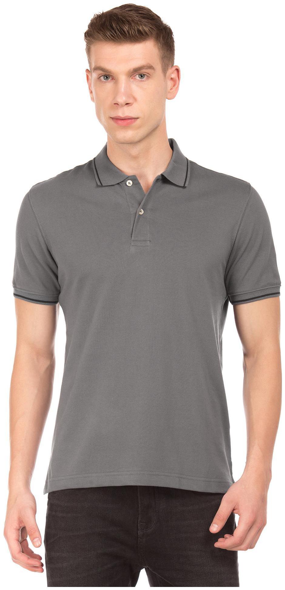 

RUGGERS Men Grey Regular fit Cotton Polo collar T-Shirt - Pack Of 1