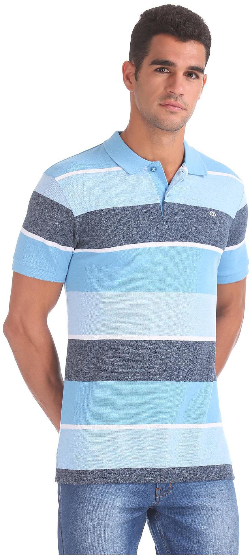 

RUGGERS Men Blue Regular fit Cotton Blend Polo collar T-Shirt - Pack Of 1