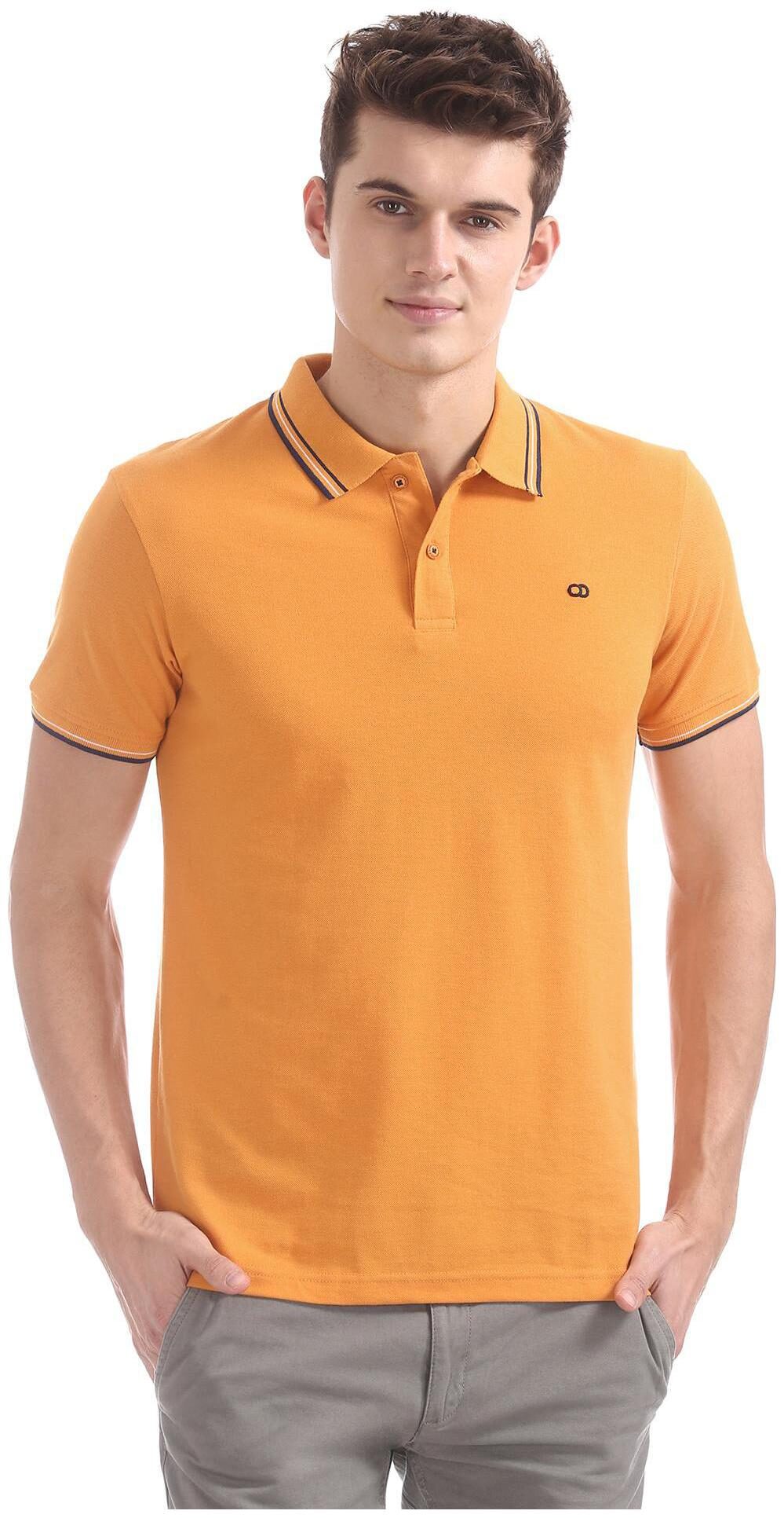 

RUGGERS Men Orange Regular fit Cotton Blend Polo collar T-Shirt - Pack Of 1