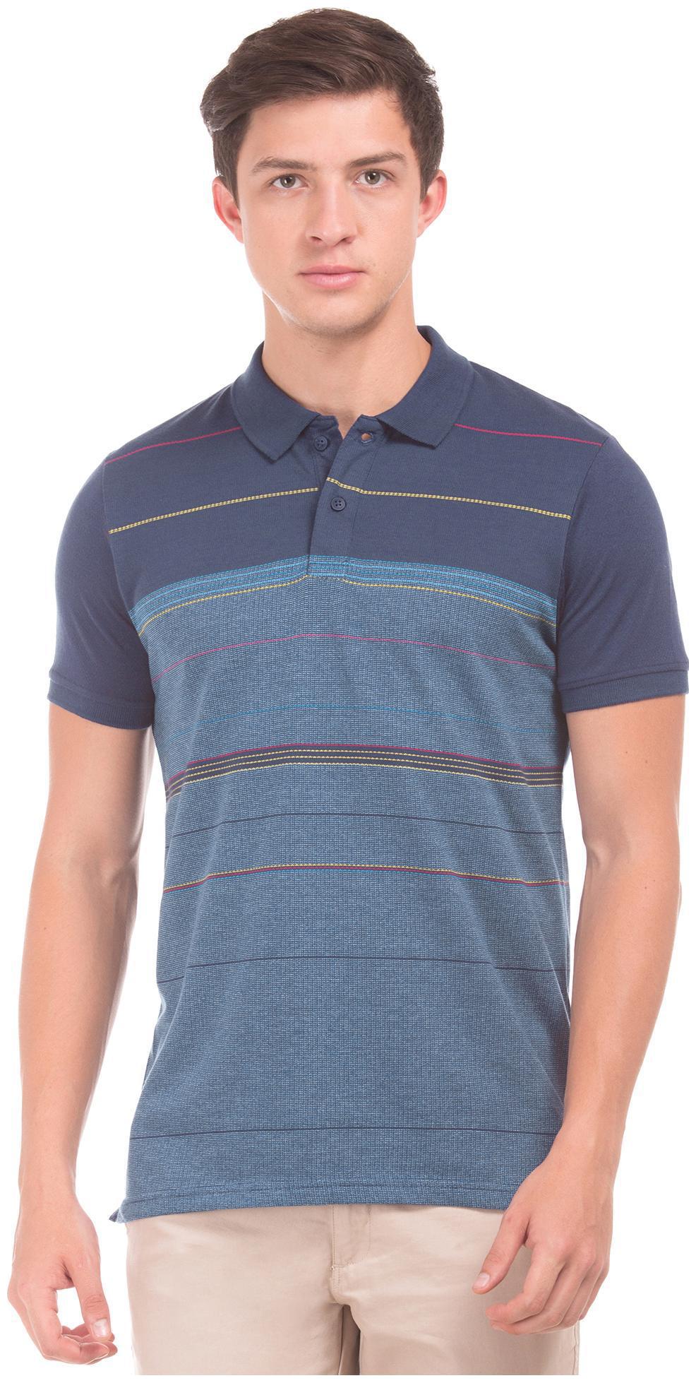 

RUGGERS Men Blue Regular fit Cotton Blend Polo collar T-Shirt - Pack Of 1
