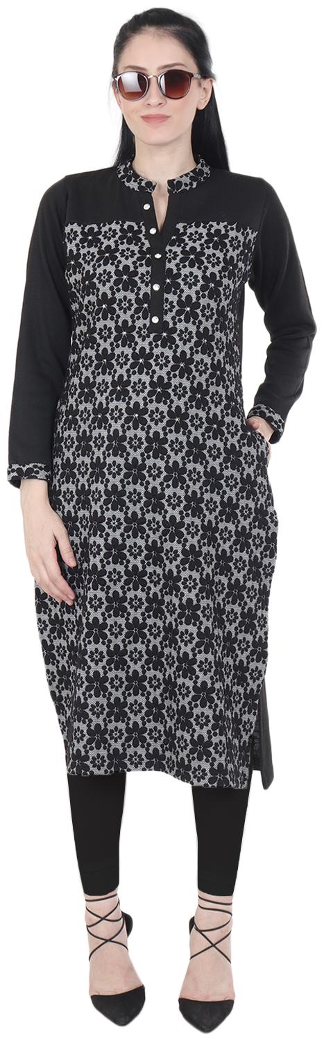

ROSARY Women Black Ethnic Motifs Straight Kurta With Palazzo And Dupatta