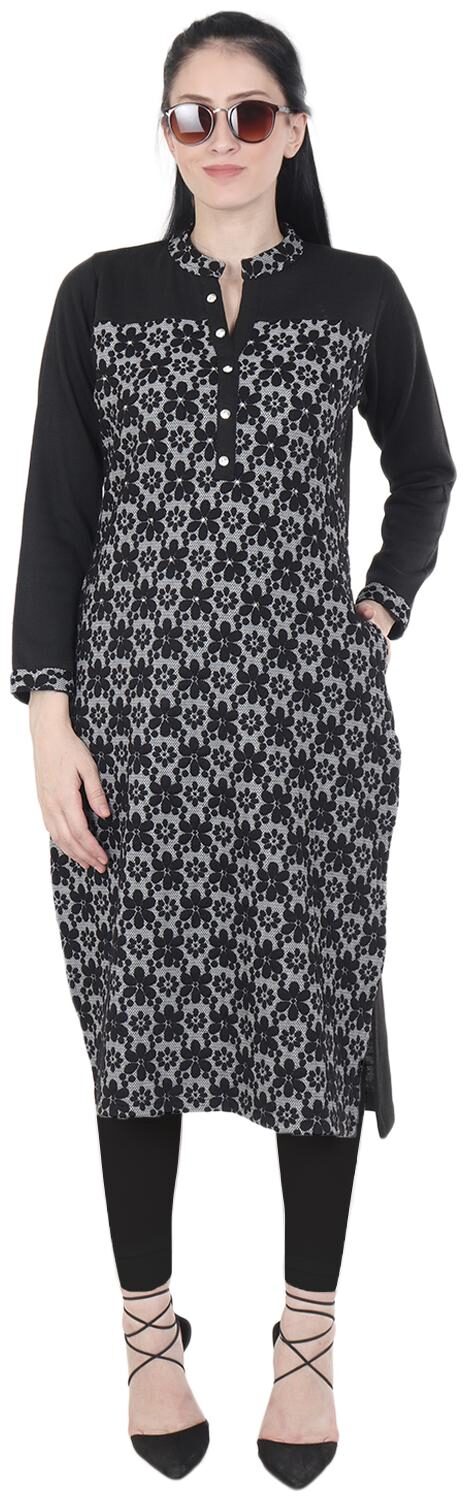 

ROSARY Women Black Ethnic Motifs Straight Kurta With Palazzo And Dupatta