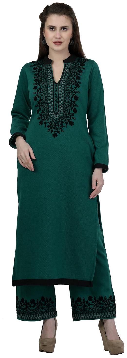 

ROSARY Women Wool Kurta Green
