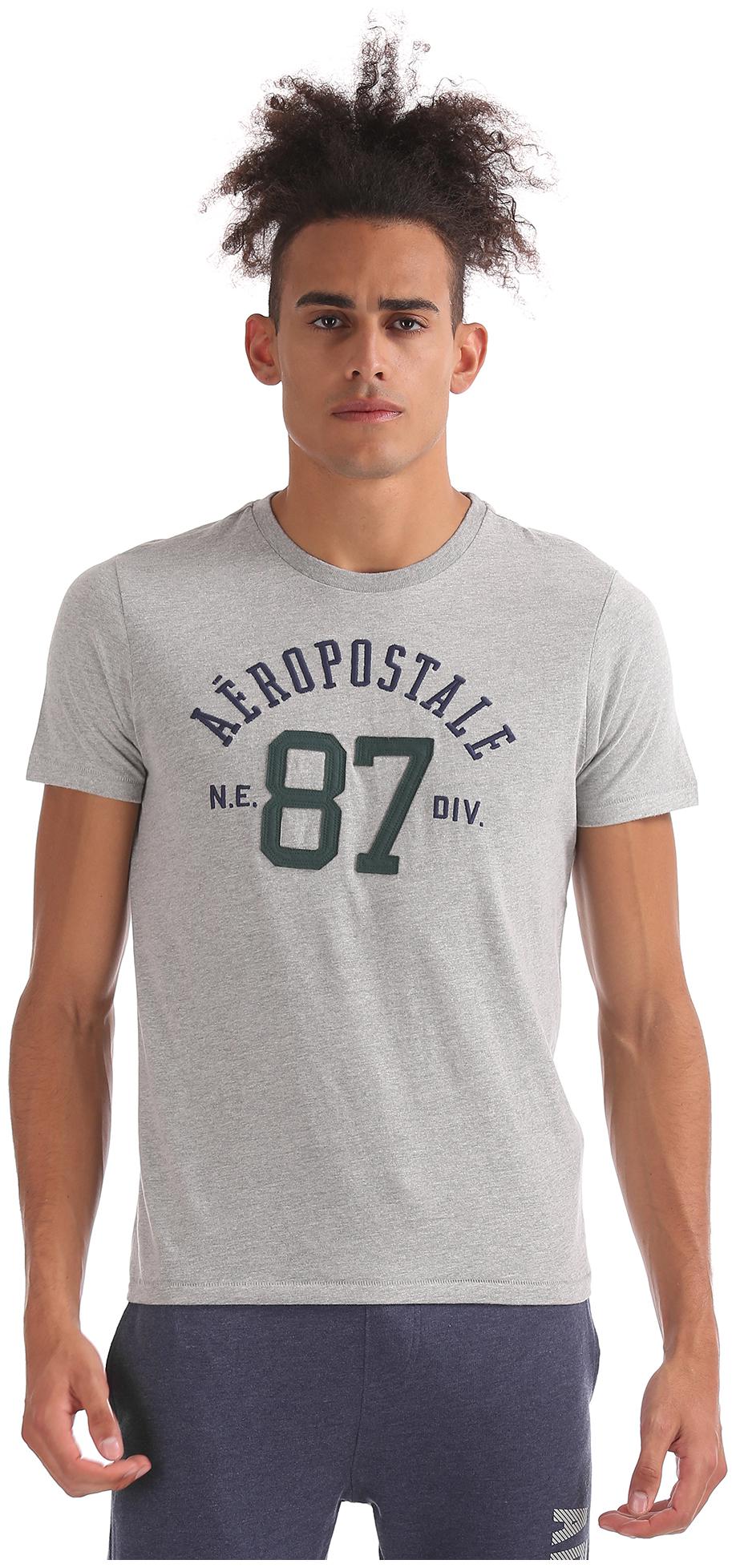 

Aeropostale Men Grey Regular fit Cotton Round neck T-Shirt - Pack Of 1