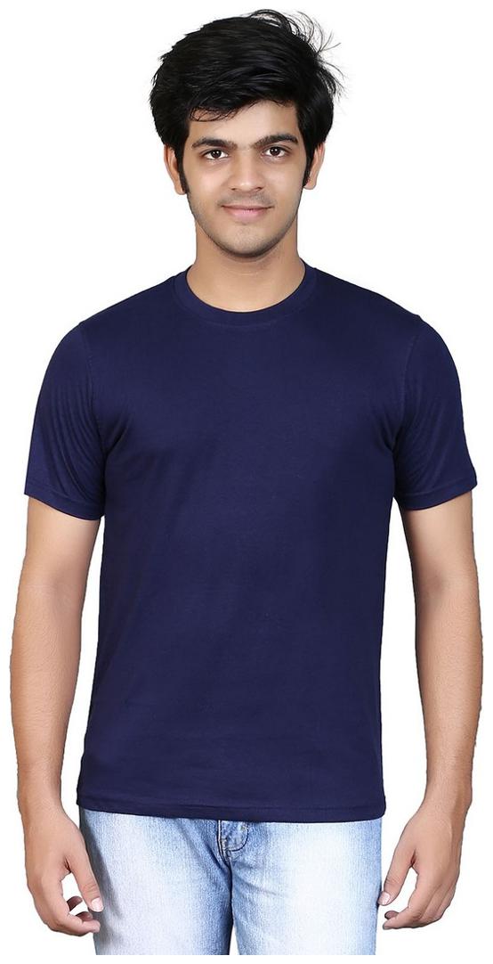

BONBINO Men Blue Regular fit Cotton Round neck T-Shirt - Pack Of 1