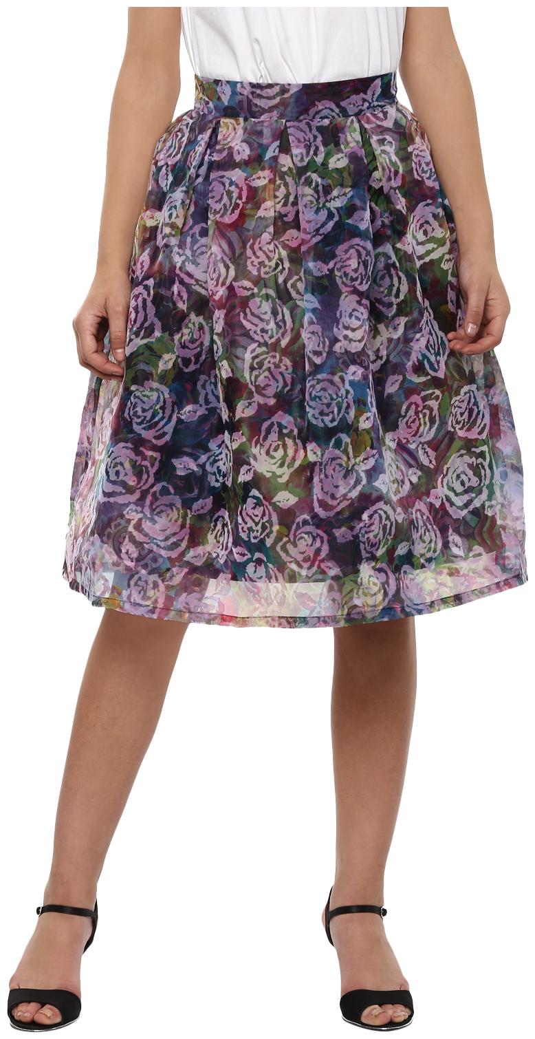 

Roving Mode Blended Floral Midi Pleated Skirt - Multi