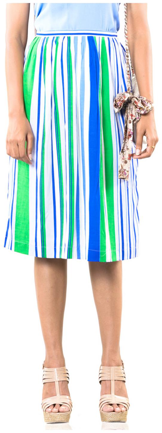 

Roving Mode Striped A-line skirt Midi Skirt - Multi