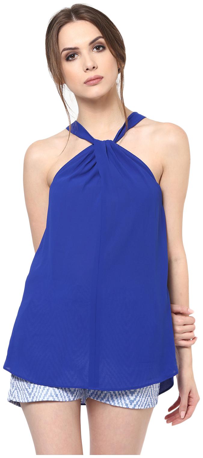 

Roving Mode Women Solid Regular top - Blue