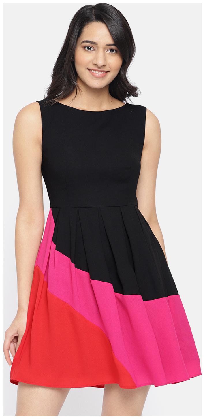 

Roving Mode Multi Colorblocked Fit flare dress