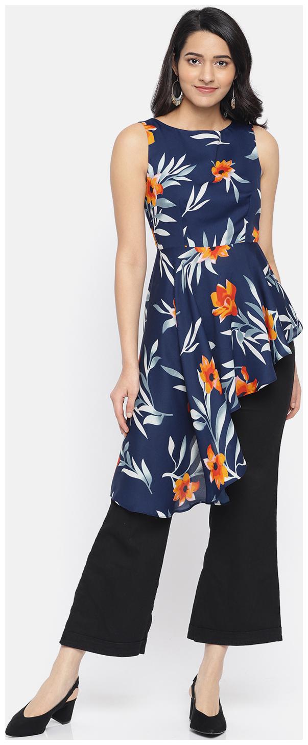 

Roving Mode Women Floral Regular top - Blue