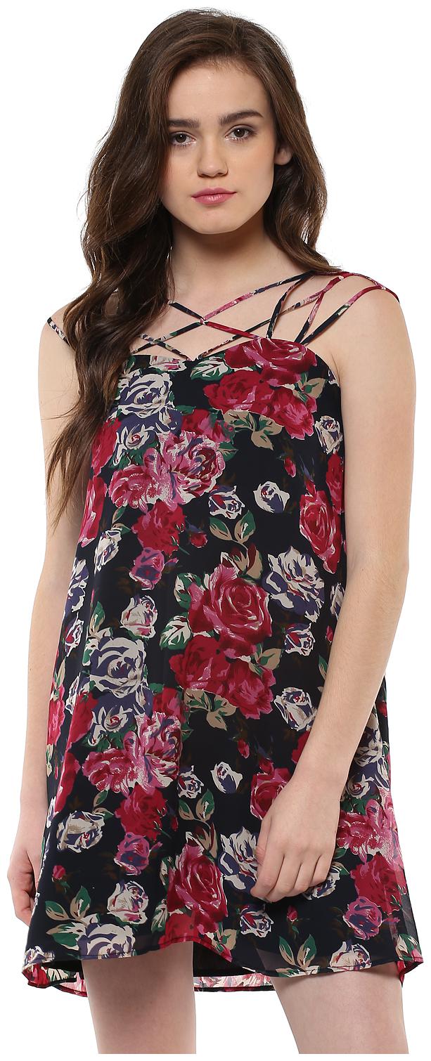 

Roving Mode Multi Floral A-line dress