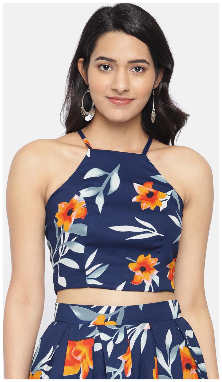 

Roving Mode Women Floral Regular top - Blue