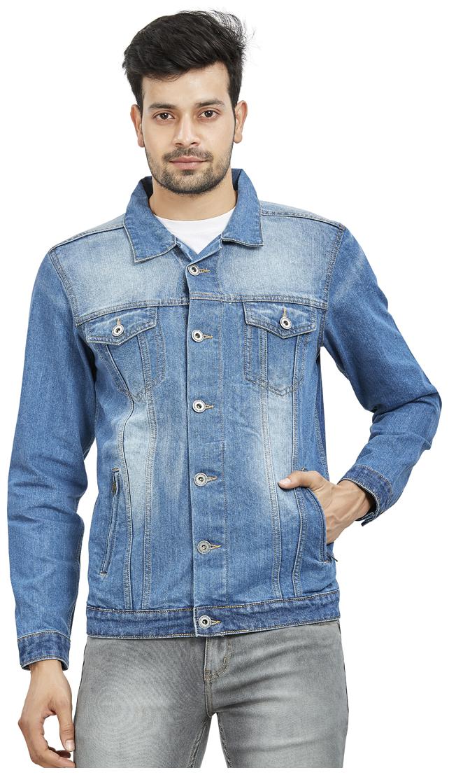 

Roxton Men Blue Solid Denim jacket