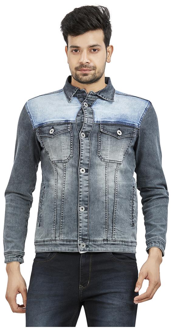 

Roxton Men Navy blue Solid Denim jacket