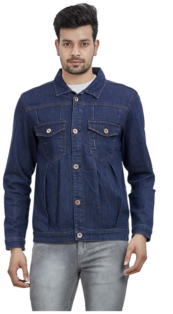 

Roxton Men Blue Solid Denim jacket