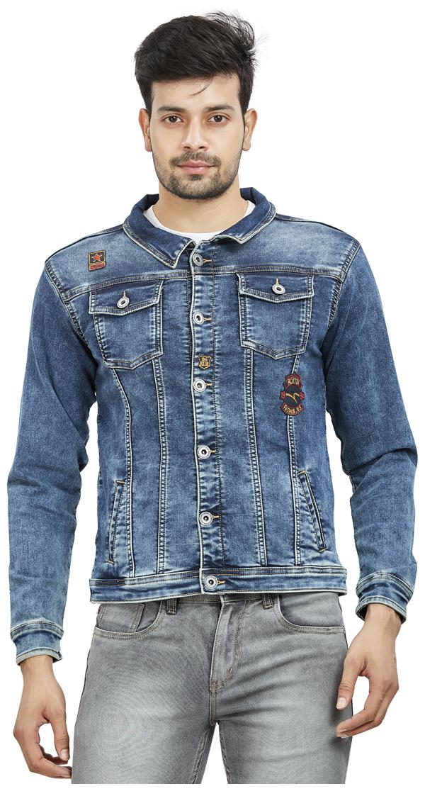 

Roxton Men Blue Solid Denim jacket