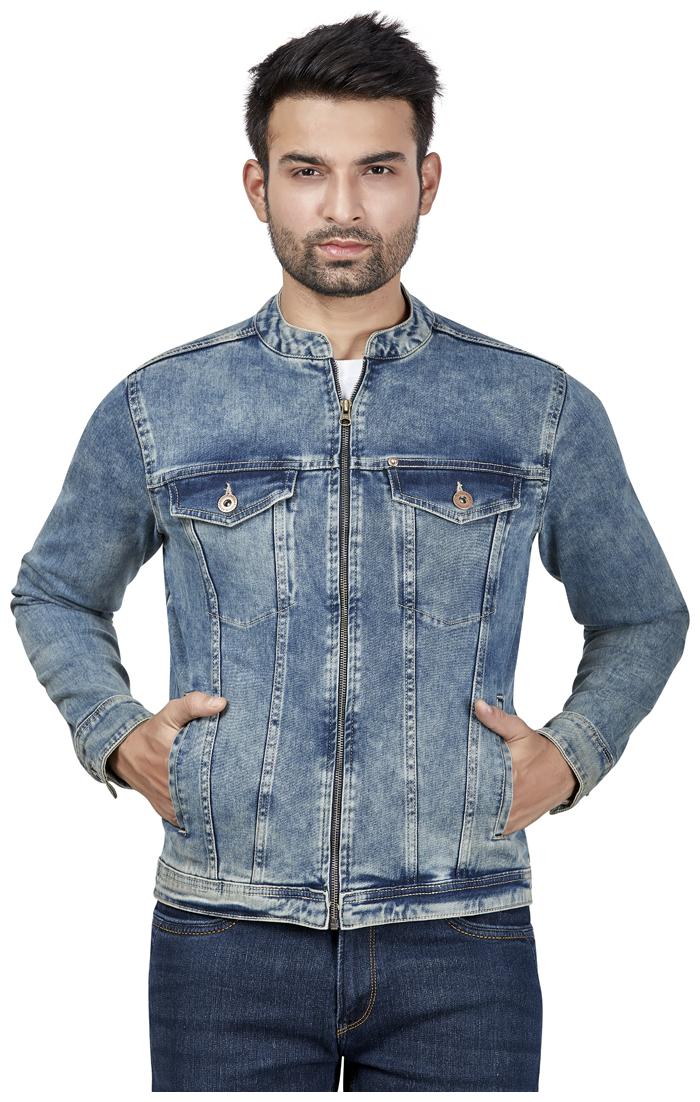 

Roxton Men Blue Solid Denim jacket